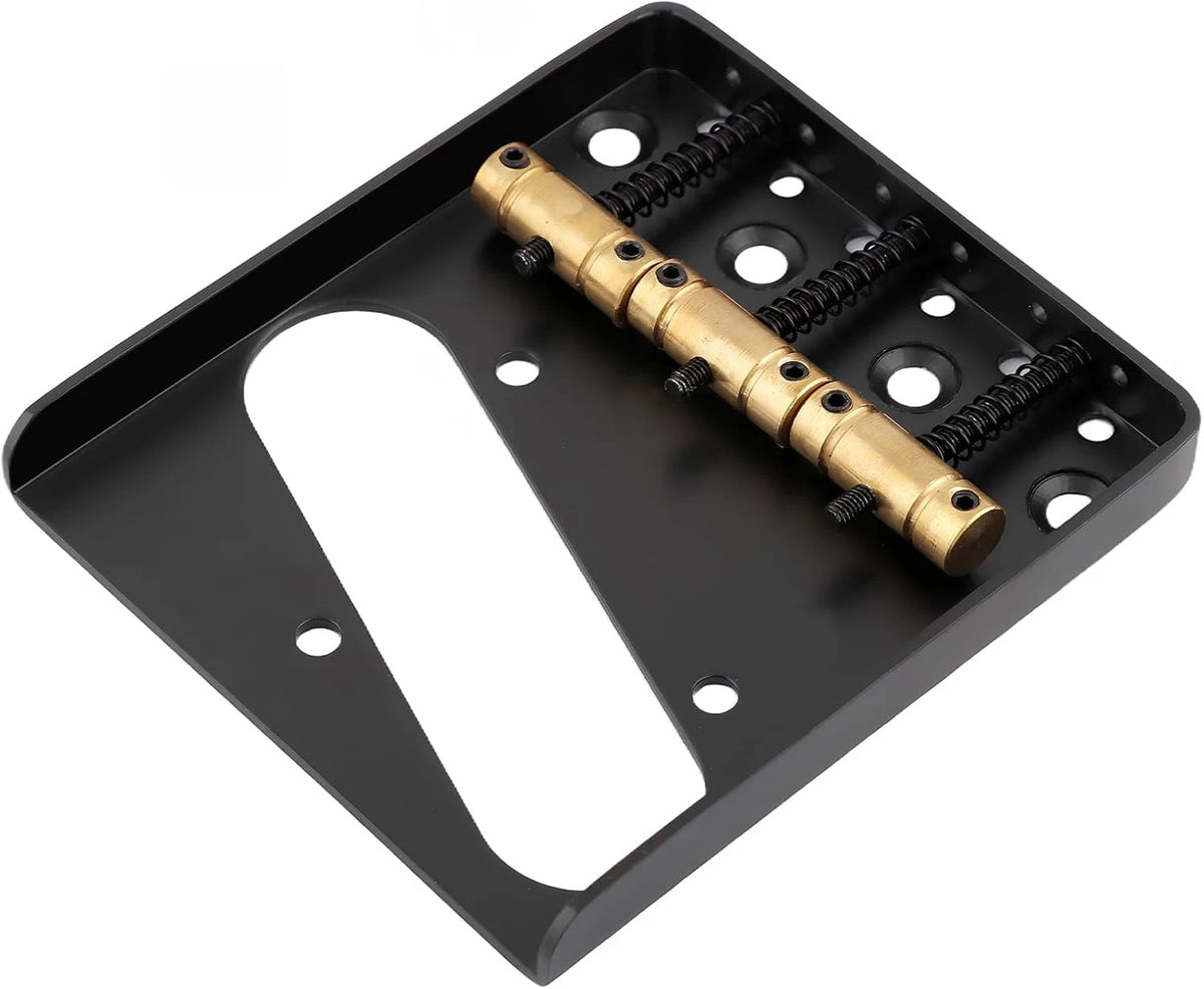 Black Guitar Vintage Ashtray Bridge with Brass Saddles Fit Telecaster Tele