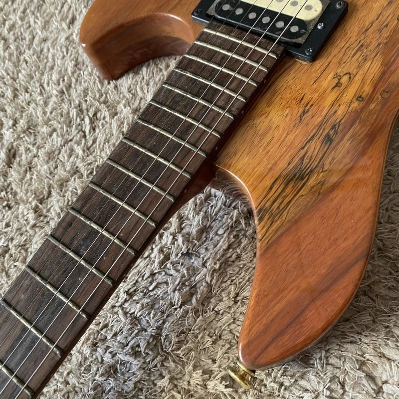 Sakura Burl Wood Top Electric Guitar, Mahogany Body, Rosewood Fingerboard