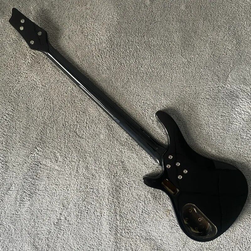Harley Benton Black 4 String Electric Bass, Maple Neck, Basswood Body