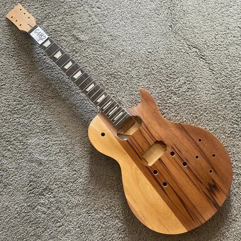 Single Cut Electric Guitar DIY Project in Natural Mahogany Veneer