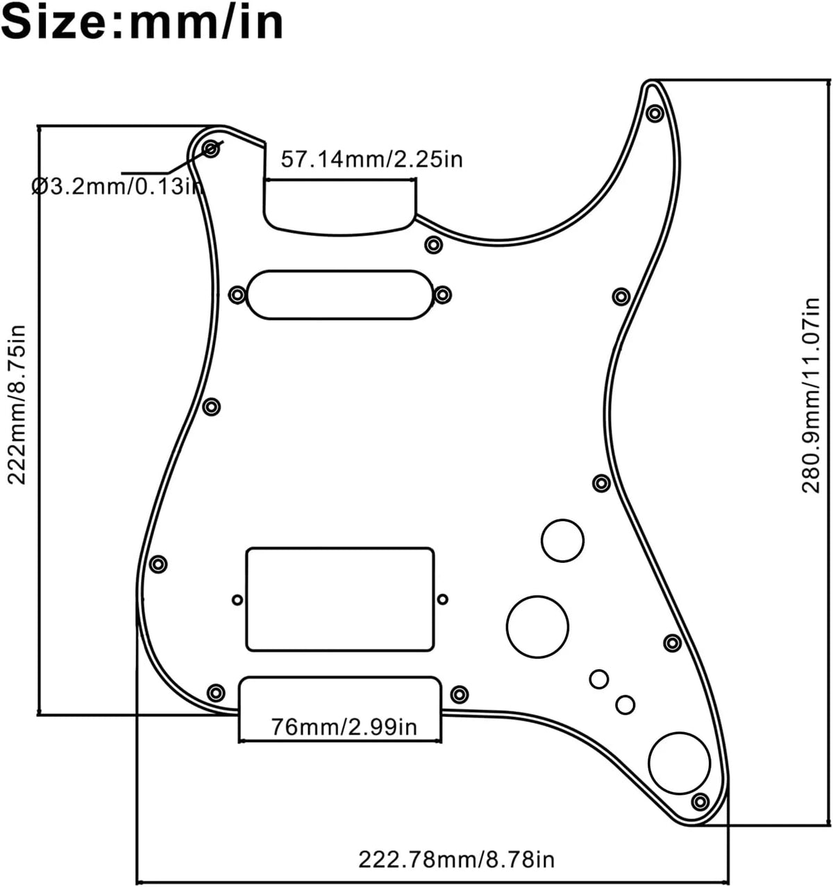 HS Guitar Dual Blades Pickups Loaded Prewired Pickguard Fit Strat ST