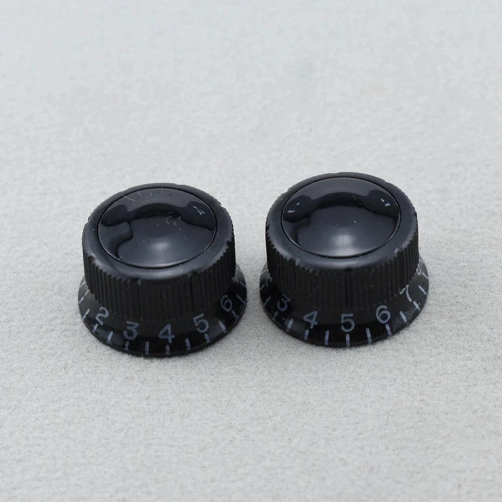 4x Black Ibanez Sure Grip III Vintage Guitar Volume and Tone Control Knobs