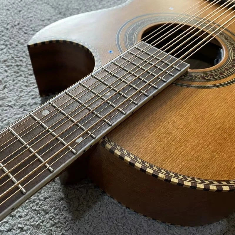 10-String Acoustic Electric Guitar, Red Cedar Top Body, Mahogany Neck