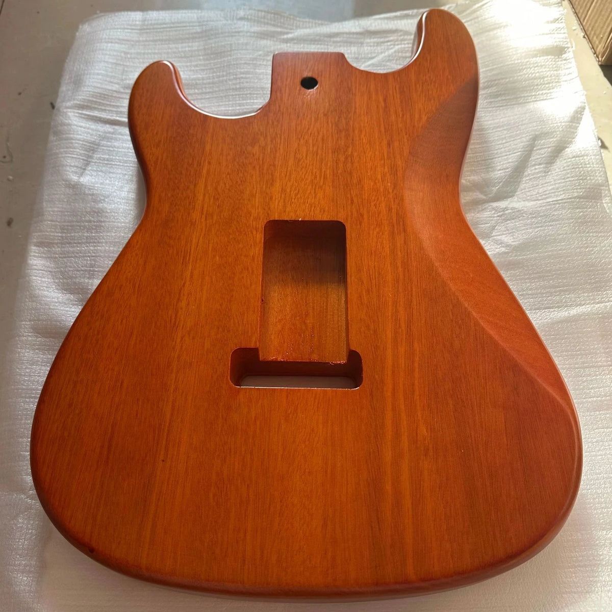 Mahogany Orange Guitar Body Quilted Maple Top, Nitro Finish Fit ST