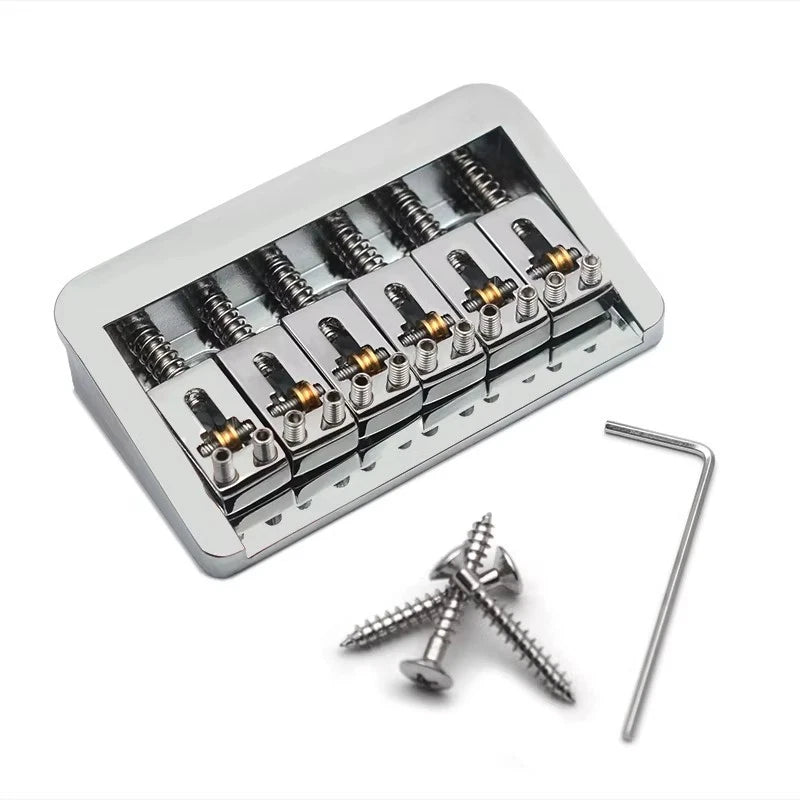 Chrome Guitar Fixed Hardtail Bridge with Roller Saddles Fit Stratocaster ST