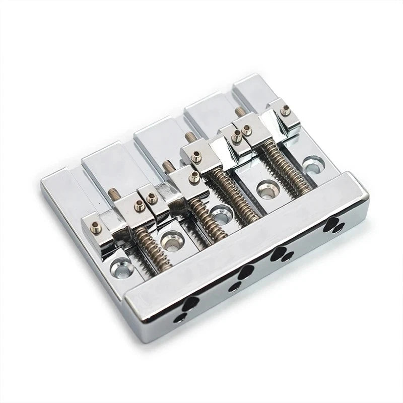 Chrome String Through 4 String Bass Bridge Fit Schecter,Ibane<wbr/>z,Peavey,LTD,C<wbr/>ort