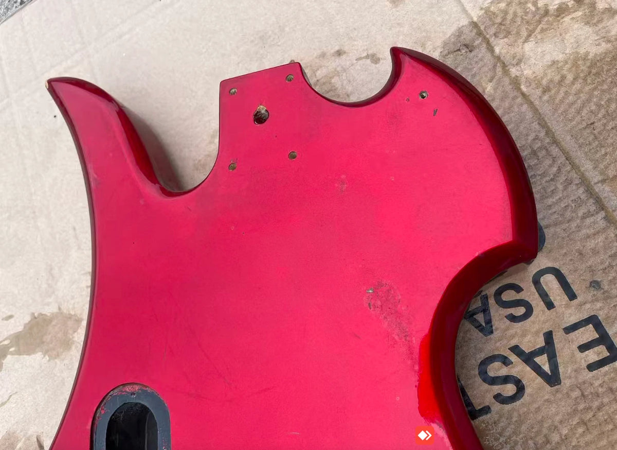 Metallic Red Basswood Guitar Body, with Single Humbucker Fit Mockingbird DIY