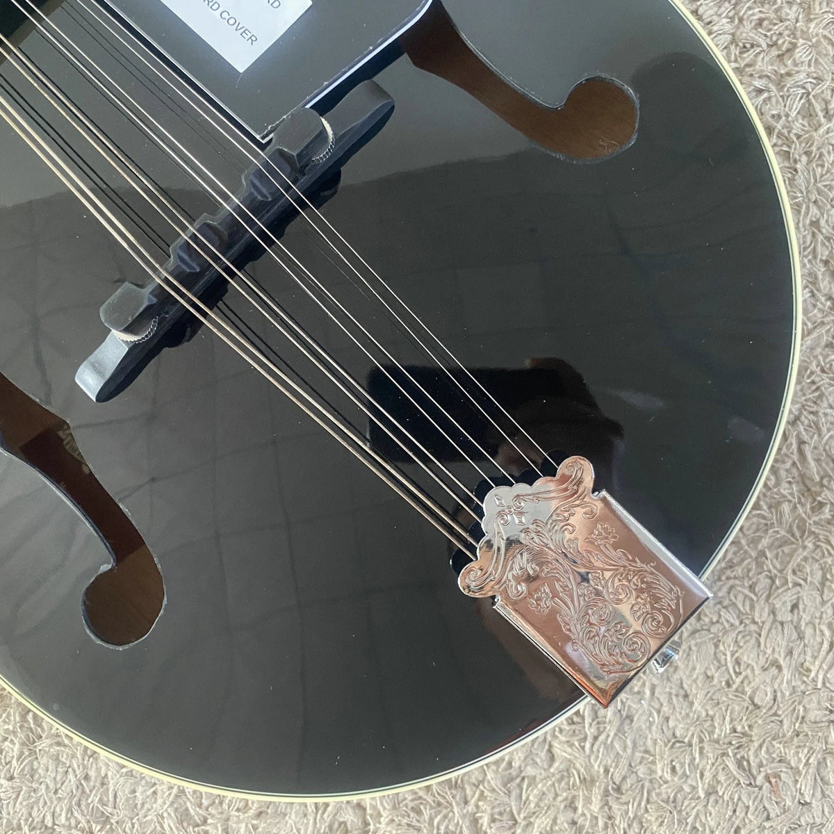 Black 8 String Mandolin, Mahogany Neck, Rosewood Fingerboard 20 Frets