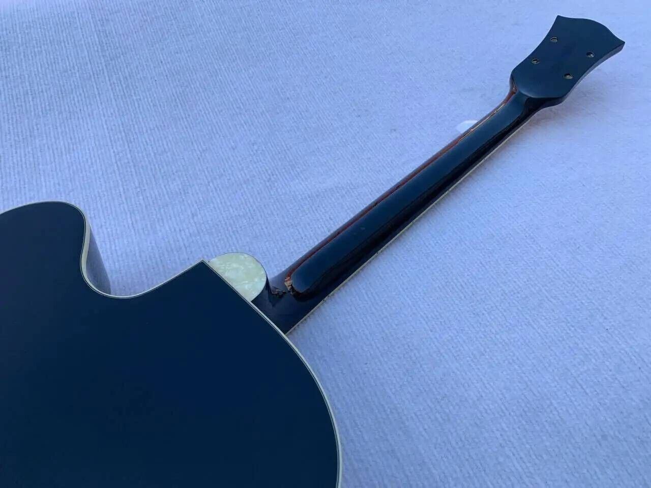 Black Archtop Hollow Body 4 String Jazz Bass Body with Maple Neck