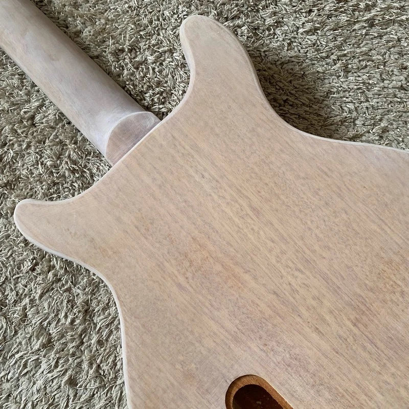 Mahogany Wood DIY Project Guitar Body Neck, Rosewood Fretboard