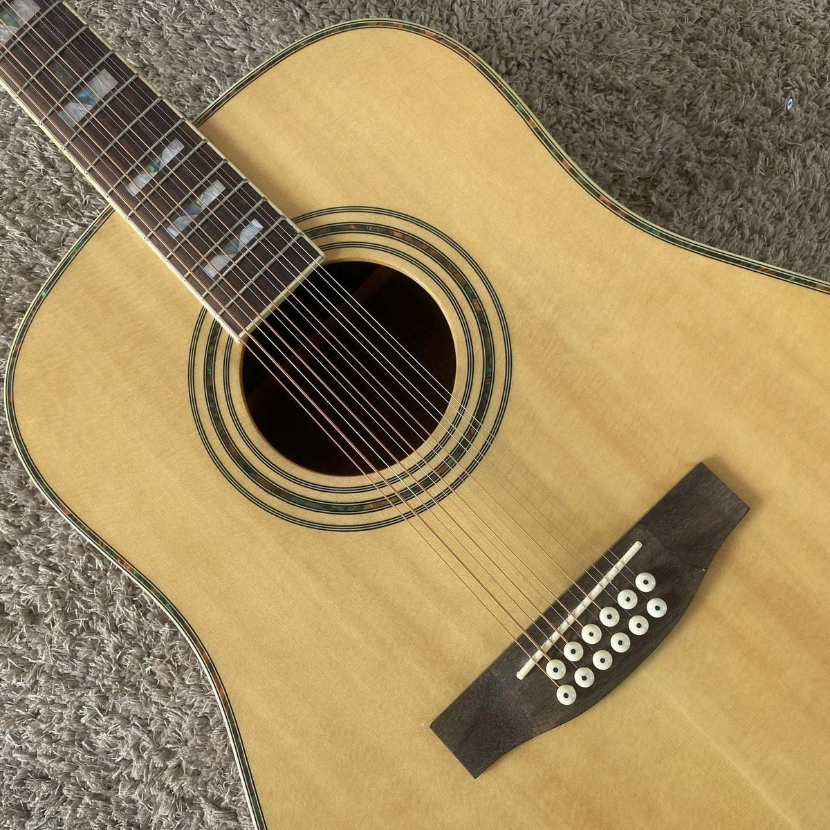 12 String Acoustic Guitar, Spruce Top Body, Mahogany Neck