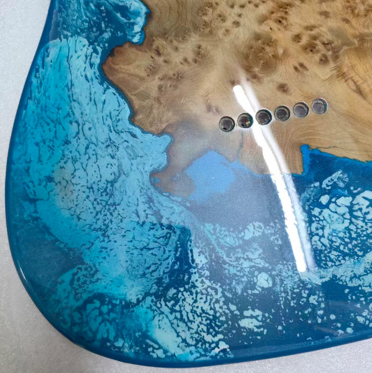 Custom Blue Finish Guitar Tele Mahogany Body with Resin Top Finish Fit Tele TL