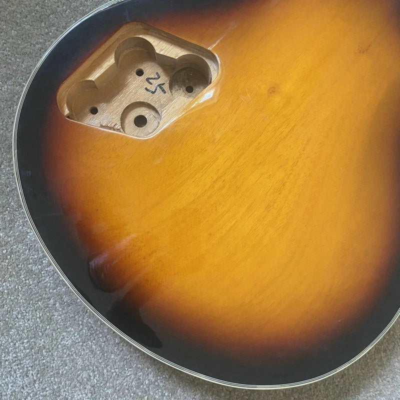 Sunburst DIY Project Semi Hollow Jazz Guitar Body with Tiger Maple Top