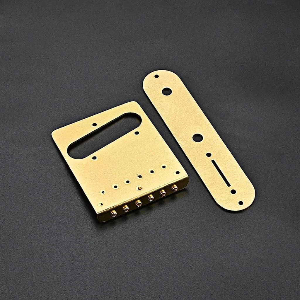 Vintage Engraved Gold Guitar Roller Saddles Bridge w Control Plate Fit Tele TL