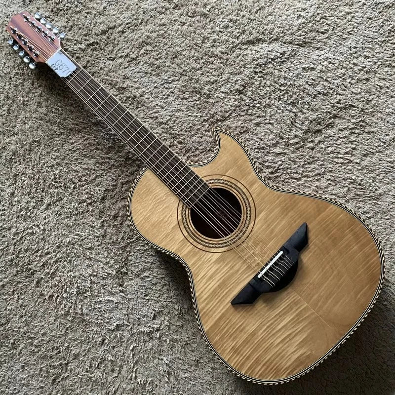 10 String Maple &amp; Sapele Crossover Folk Guitar