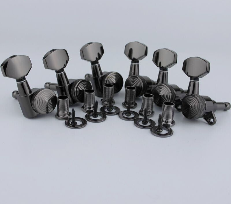 6R Black Nickel Guitar Locking Tuning Pegs Keys For Fender,Ibanez,Suhr,Jackson