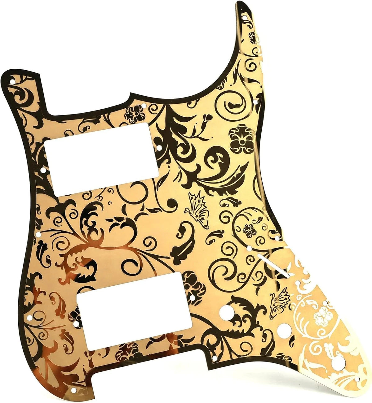 Gold HH Guitar Metal Engraved Pickguard Scratch Plate Fit Strat ST