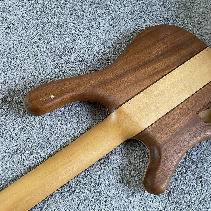 DIY 4 String Bass, Solid Ash Mahogany Body, Maple Wood Neck Through Project