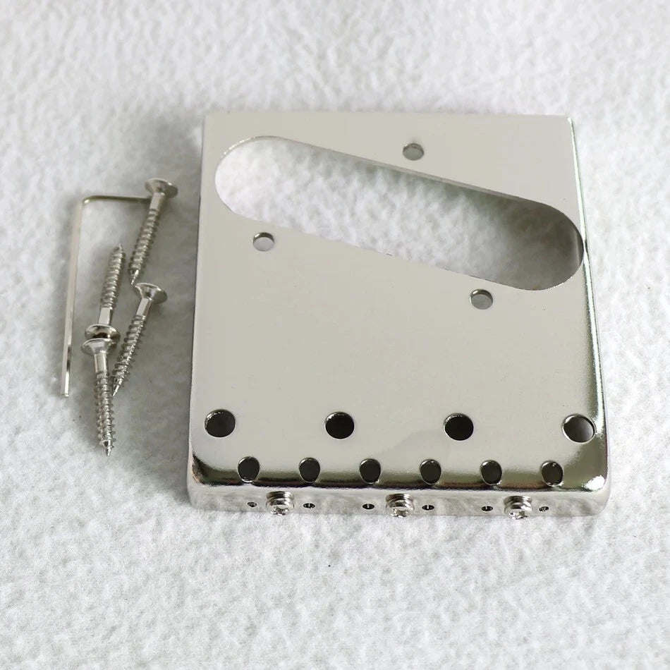 Nickel Left Hand Guitar Ashtray Bridge with Brass Saddles For Telecaster Tele