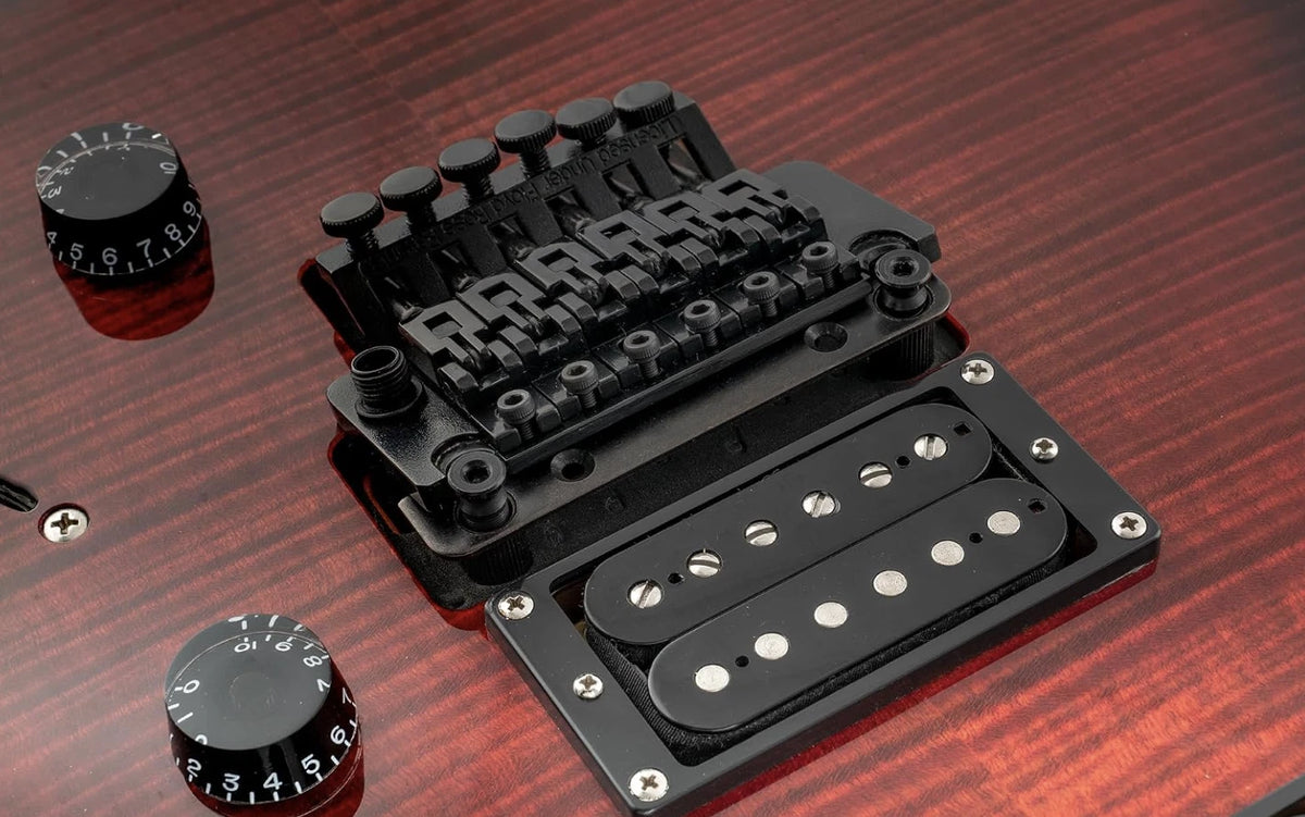 Black Double Locking Guitar Bridge Tremolo Anchor Studs Bracket Fit Floyd Rose