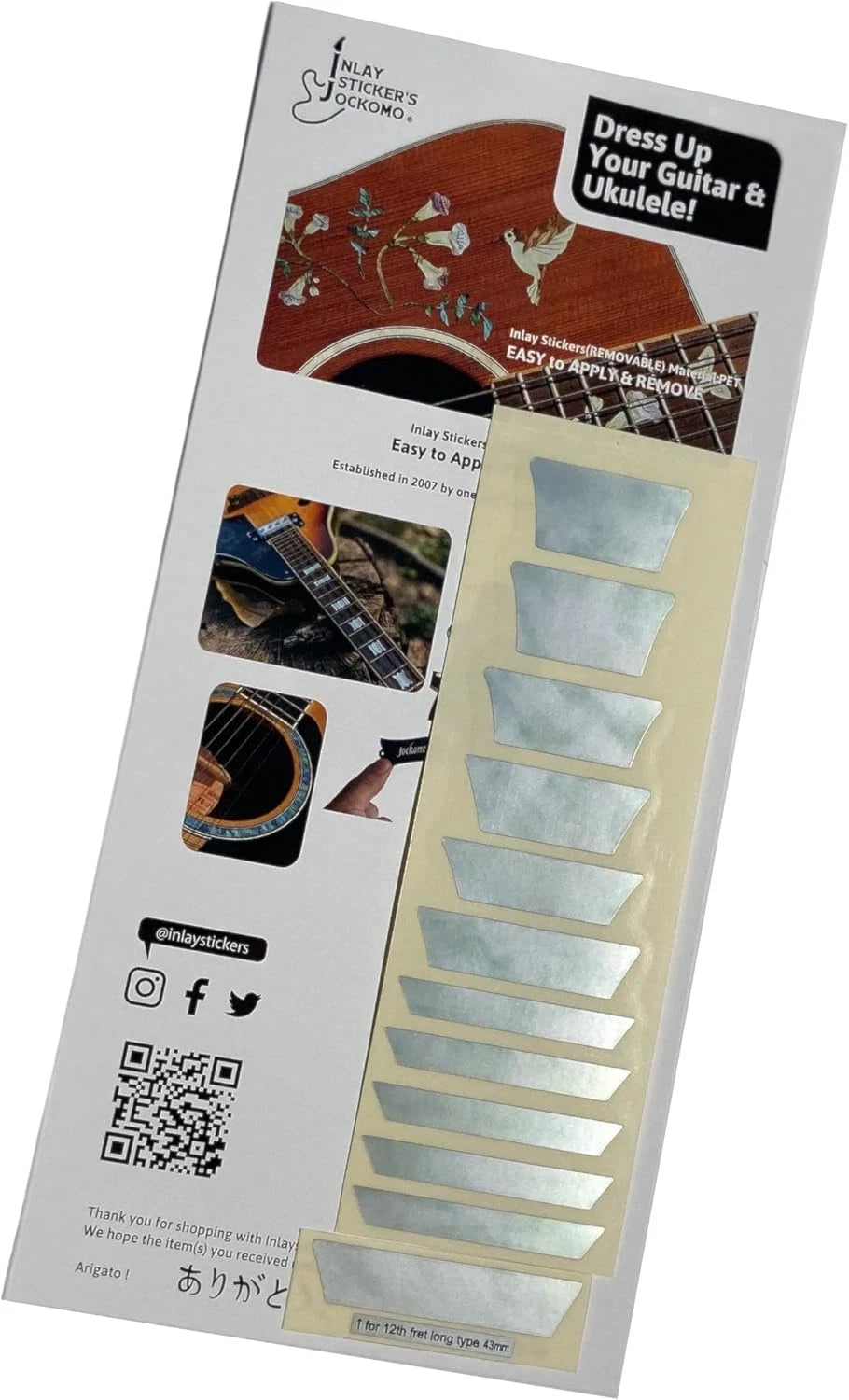 Guitar Fingerboard Fret Markers White Pearl Stickers Inlay