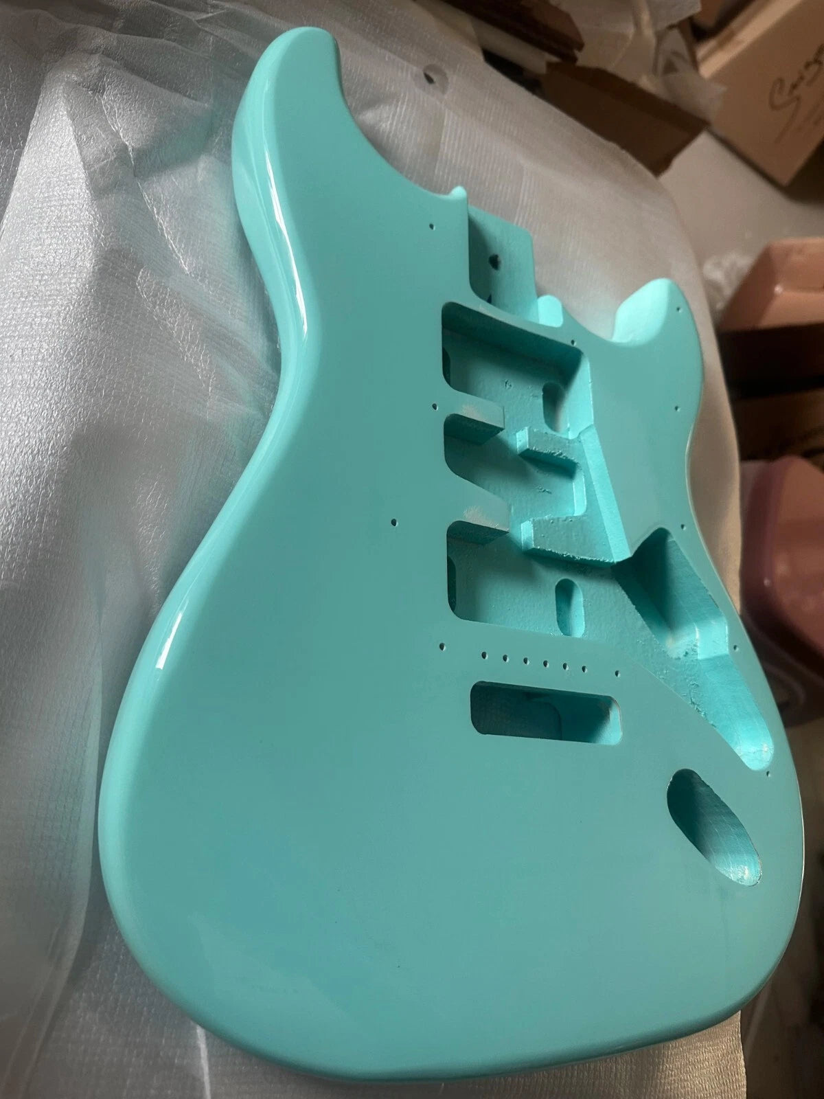 Glossy Light Blue Guitar Basswood Body Fit Strat ST