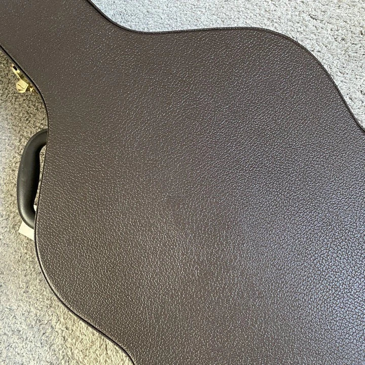 Ibanez 40 Inch Classical Guitar Hard Case, Brown Leather &amp; Wood, Gold Hardware