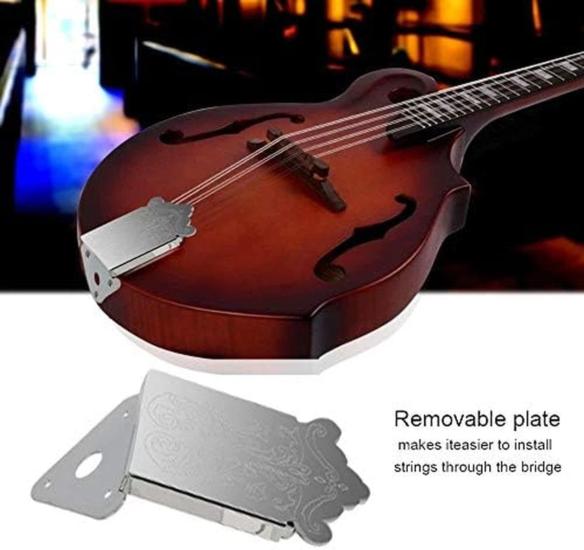 Chrome Finished 8 String Mandolin Tailpiece Fit Rogue,Kentucky<wbr/>,Ibanez,Epipho<wbr/>ne