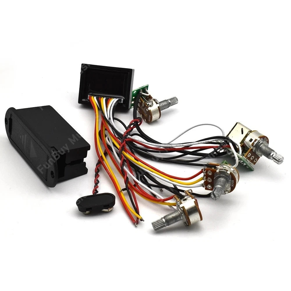 2 Band Active Bass Guitar E.Q Equalizer Preamp Circuit Pickup with Output Jack