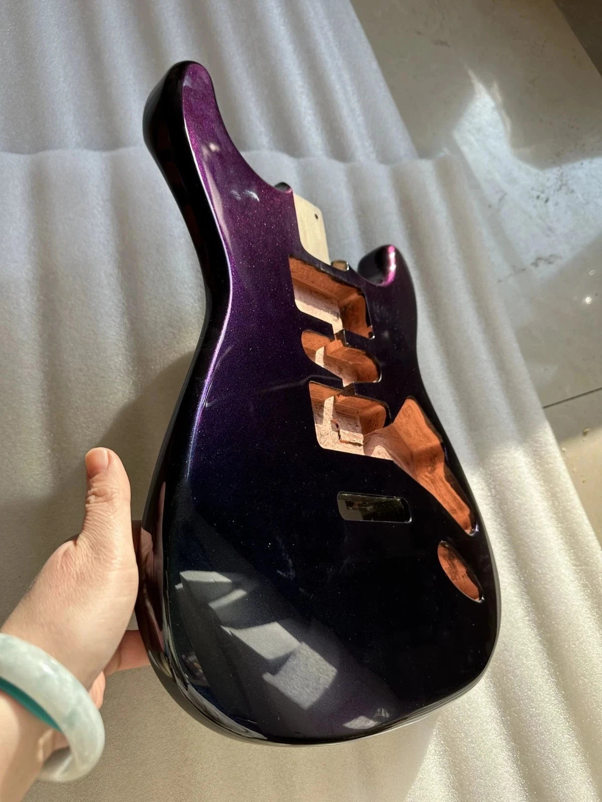 Chameleon Rainbow Purple Finish Guitar Alder Wood Body Fit ST