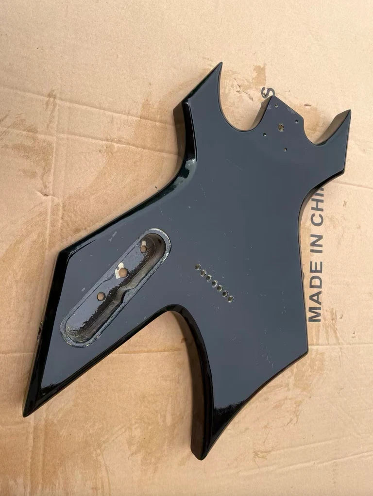 HH Glossy Black 7 String Guitar Body with String Through Bridge Fit Warlock