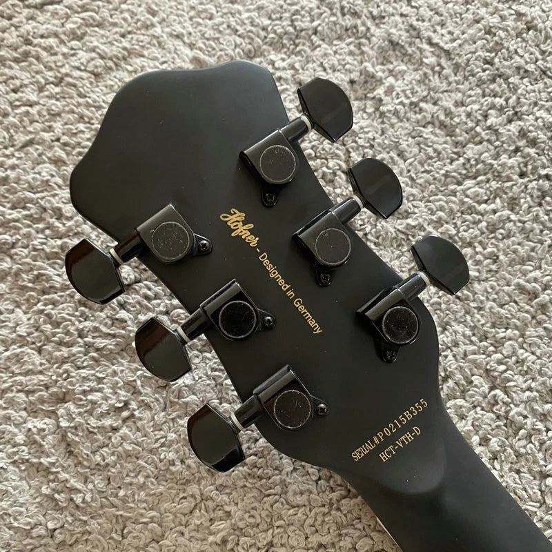 Hofner Contemporary Black Jazz Guitar, Maple Body, Mahogany Neck, Rosewood