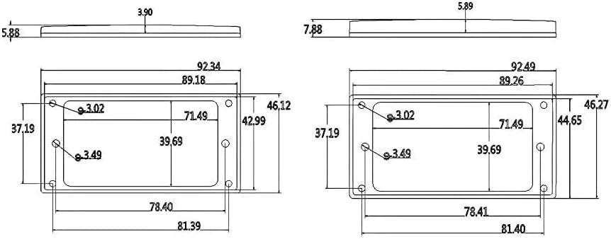 Black Flat Guitar Humbucker Pickup Rings Frames Fit Schecter,Ibane<wbr/>z,Fender,ESP