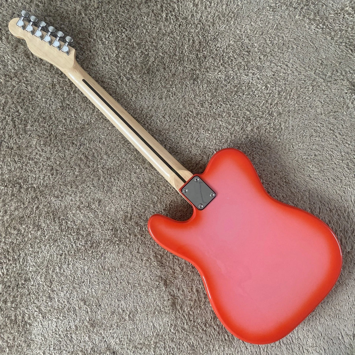 Pink Burst Electric Guitar, Basswood Body, Maple Neck