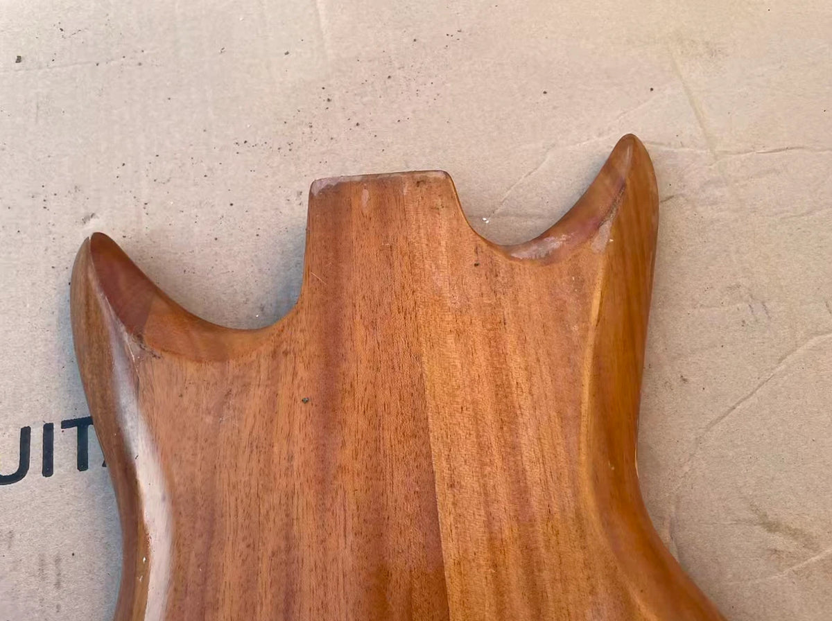 Natural Gloss Finish Mahogany Wood Guitar Body Fit Teisco Sharkfin DIY