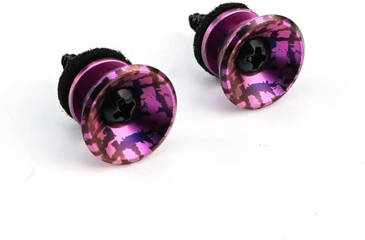 2pcs Splashed Purple Titanium Guitar Bass Strap Lock Buttons