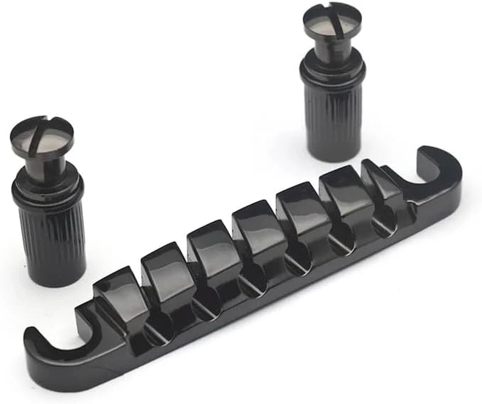 Black Set Guitar Tune O Matic Bridge with Tailpiece Stopbar Fit Ibanez Guitars