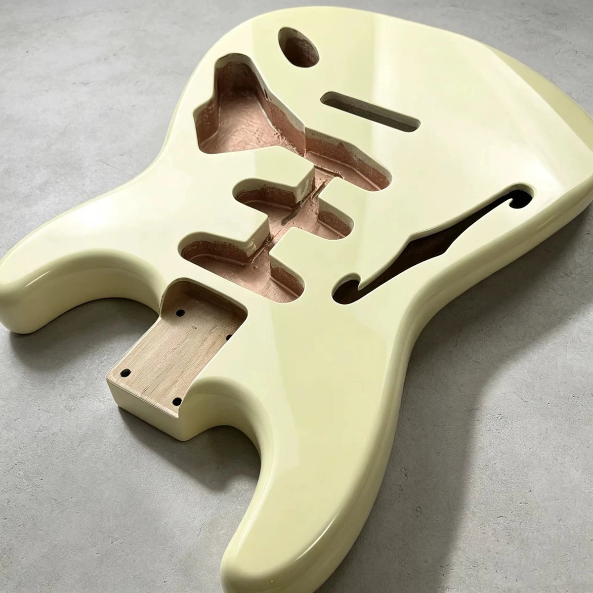 Semi Hollow Alder Guitar Body, Vintage Cream Fit ST