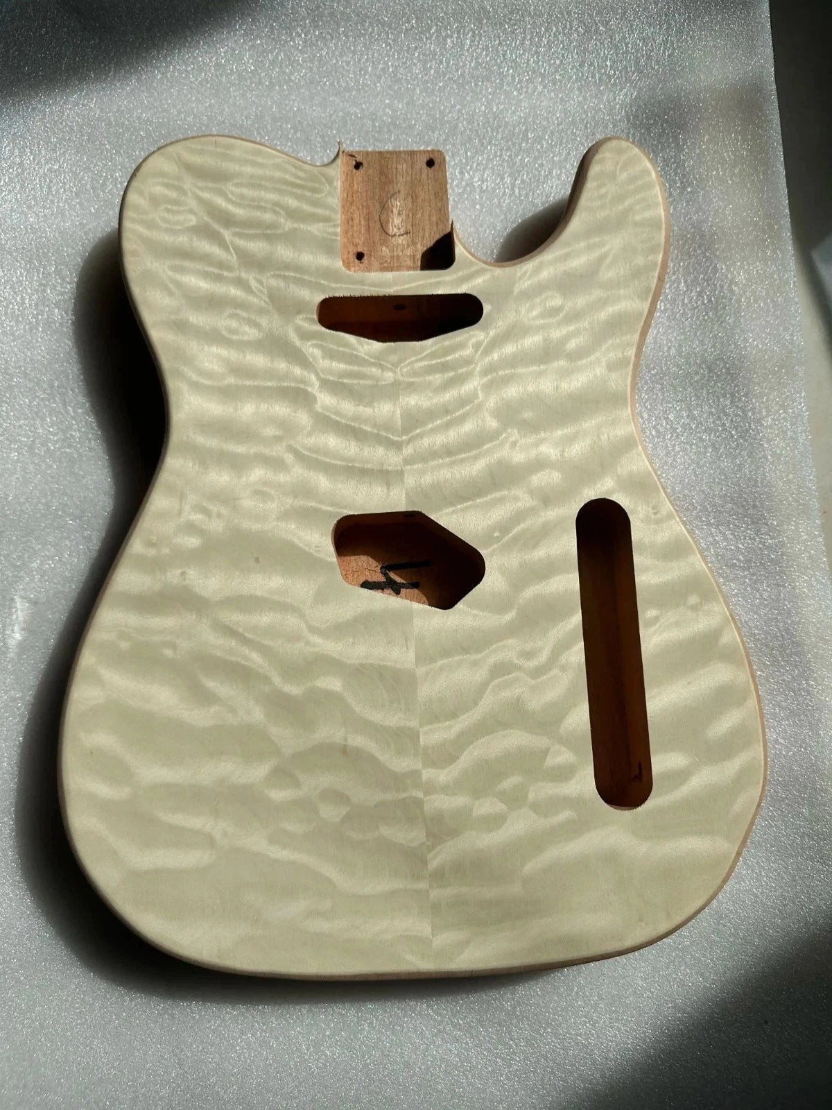 Unfinished Veneer Maple Top Mahogany Guitar Body Fit Telecaster Tele