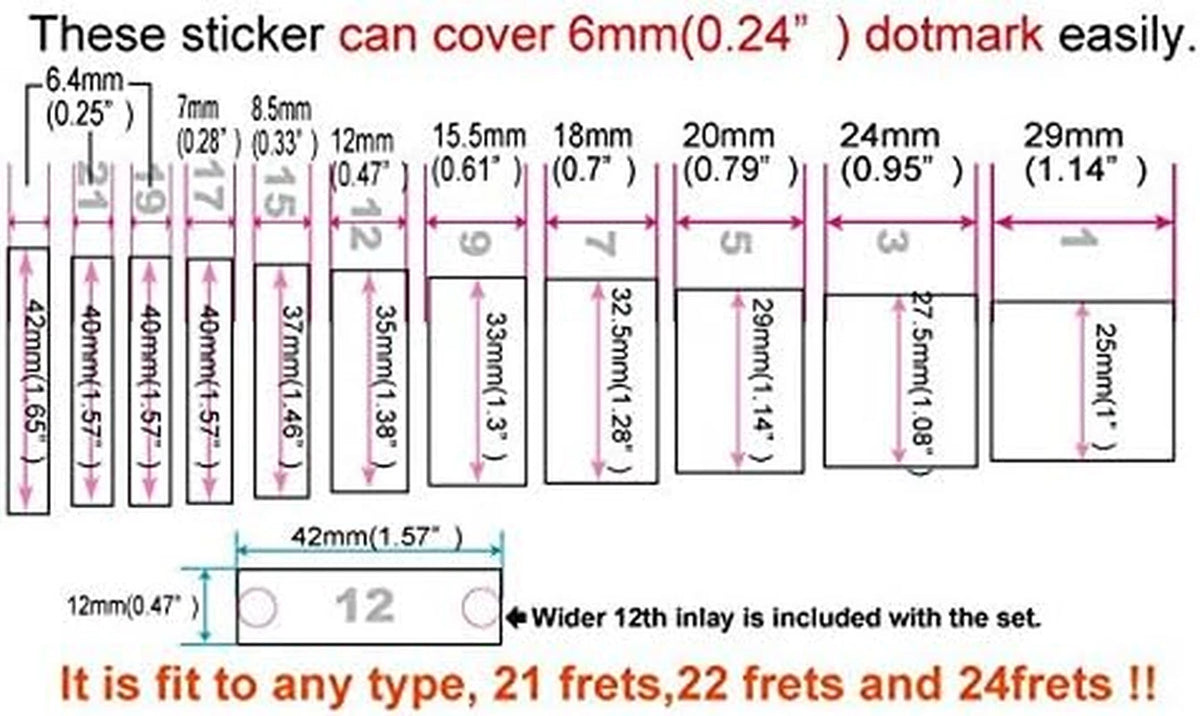 Moon Phase Guitar Inlay Sticker Fingerboard Markers