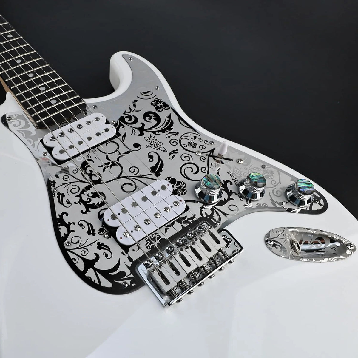 Metal Engraved Guitar HH Pickguard Scratch Plate Fit Stratocaster Strat