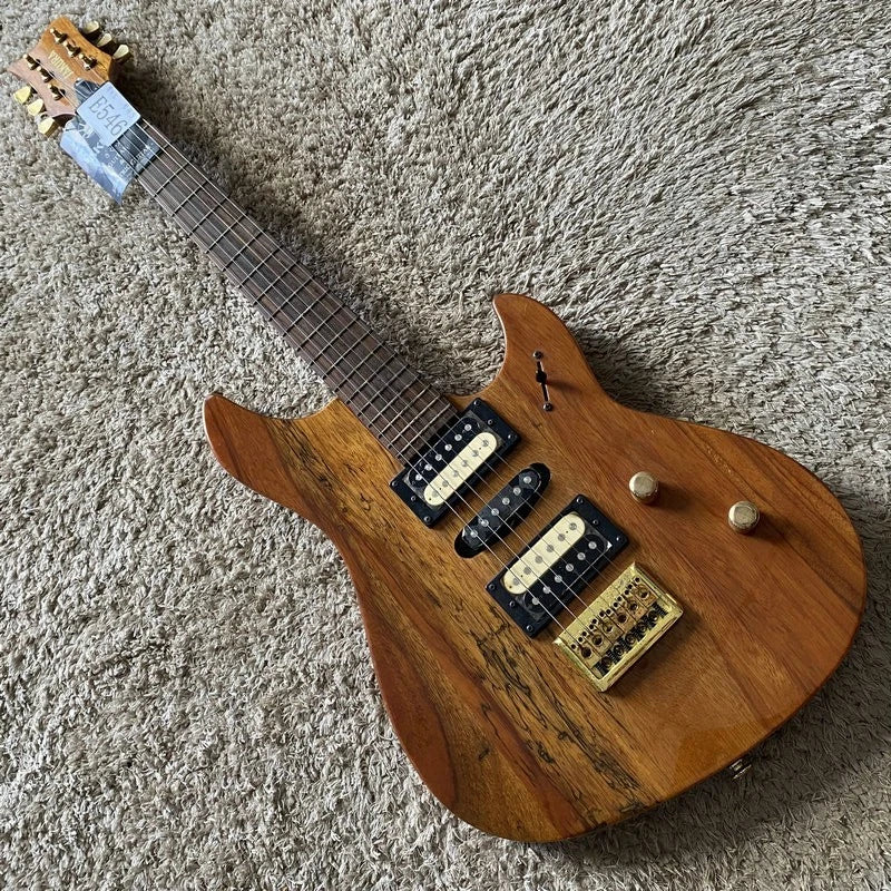 Sakura Burl Wood Top Electric Guitar, Mahogany Body, Rosewood Fingerboard