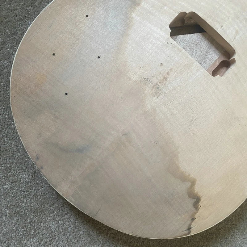 Left Hand Guitar Body, Mahogany, Tiger Maple Veneer