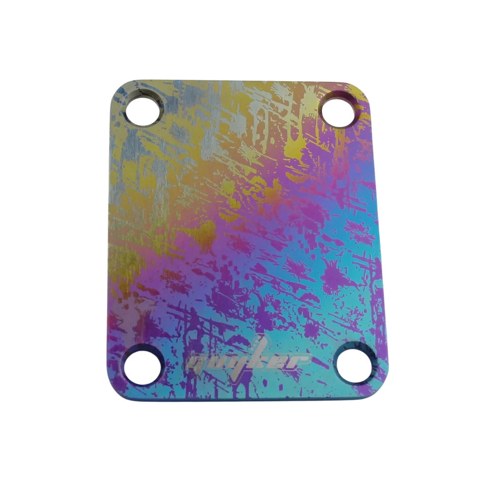 Rainbow Finish Titanium Guitar Bass Neck Plate Fit Fender,Ibanez,<wbr/>Peavey,Dean,LT<wbr/>D