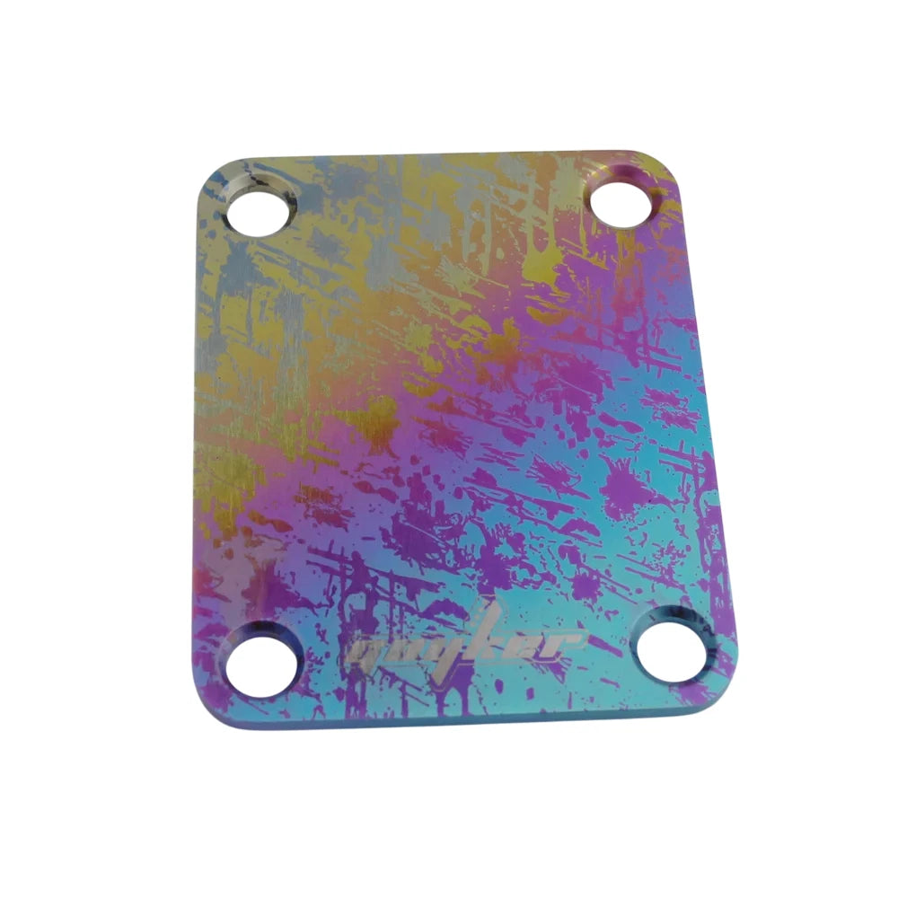 Rainbow Finish Titanium Guitar Bass Neck Plate Fit Fender,Ibanez,<wbr/>Peavey,Dean,LT<wbr/>D