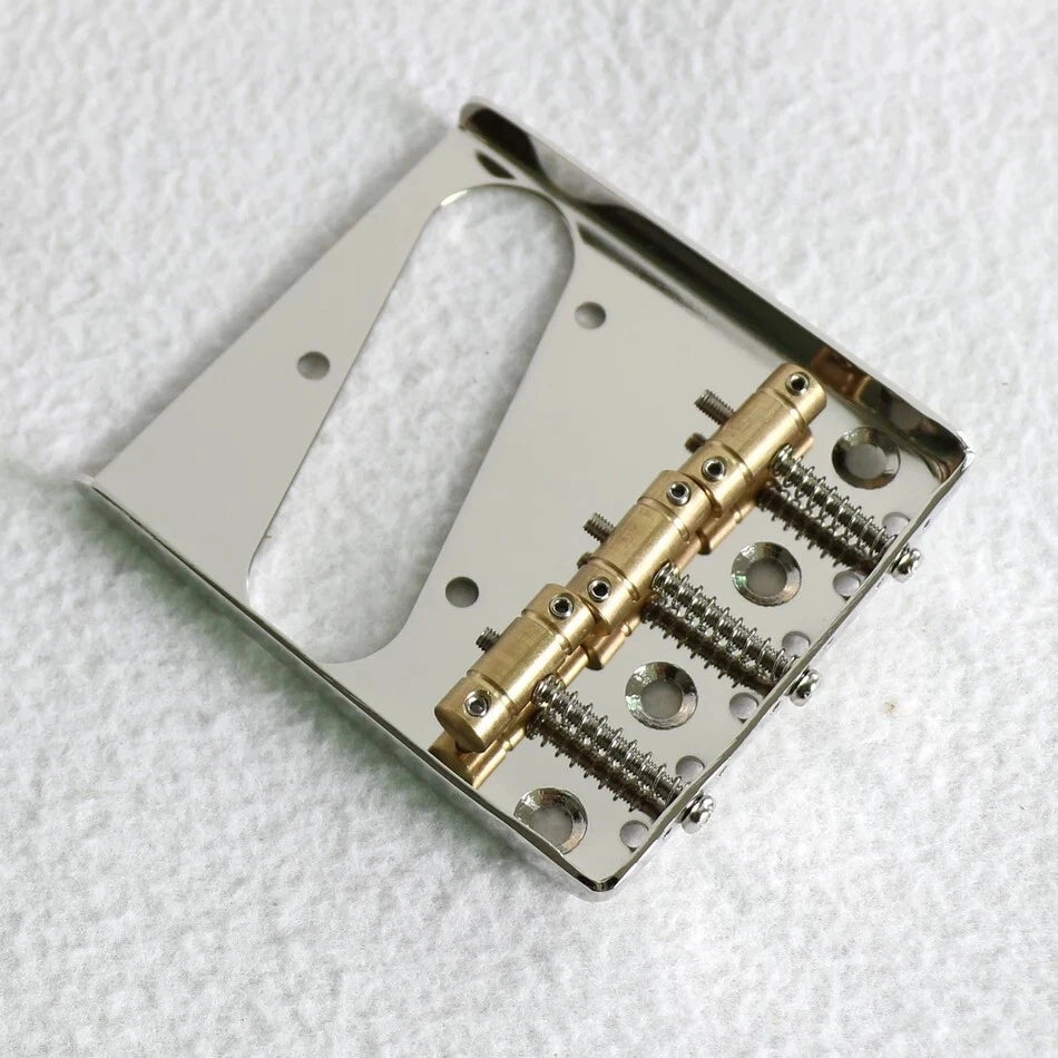 Nickel Left Hand Guitar Ashtray Bridge with Brass Saddles For Telecaster Tele