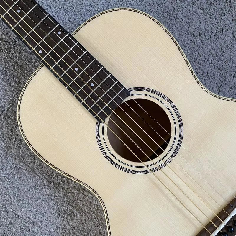 Parlor Acoustic Guitar, All Solid Wood, 38 Inch