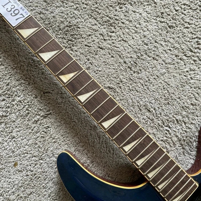 DeVille Blue HSS Electric Guitar, Mahogany Tiger Maple Top Body, 24 Frets Neck