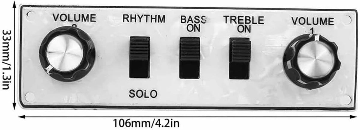 White Pearl Violin Bass Prewired Control Plate Kit