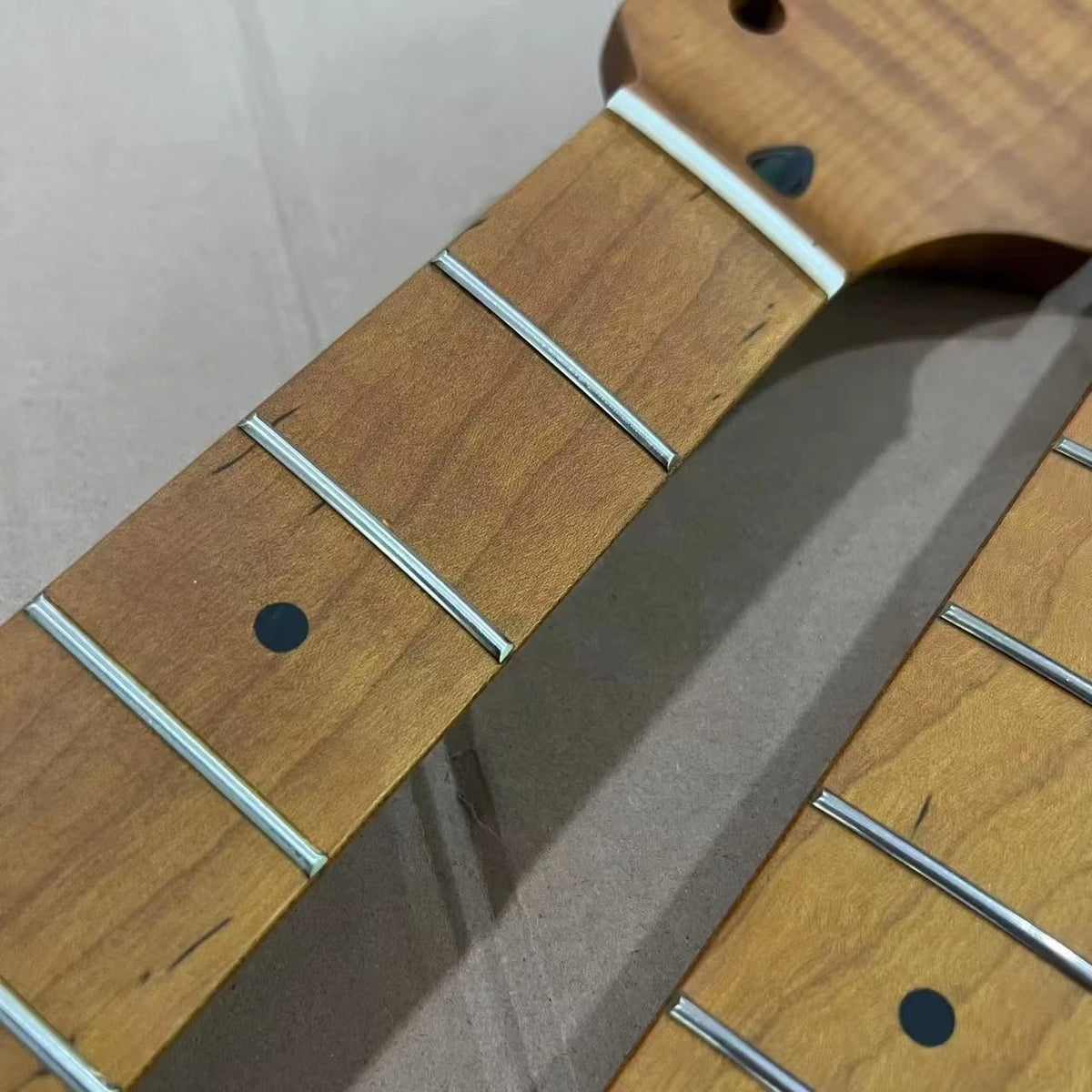 Flame Maple Guitar Neck Roasted Maple Fretboard 22 Frets Fit ST